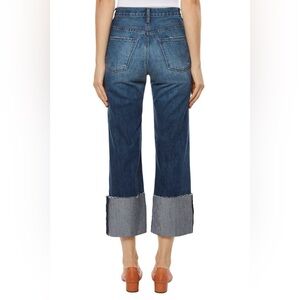 J Brand Size 25 Joan High-Rise Cuffed Cropped Wide-Leg Jeans - Astonish